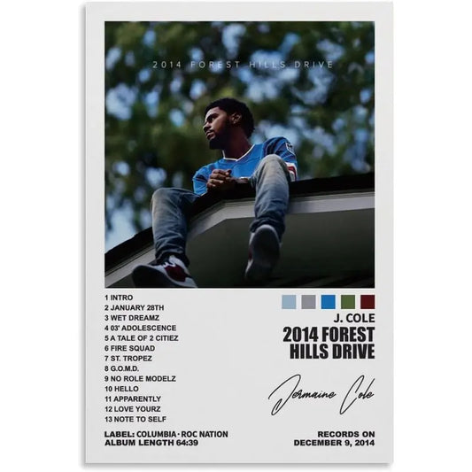 J.Cole Poster 2014 Forest Hills Drive Album Cover 
